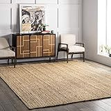 nuLOOM Rigo Hand Woven Farmhouse Jute Area Rug, 8' x 11', Natural | Amazon (US)
