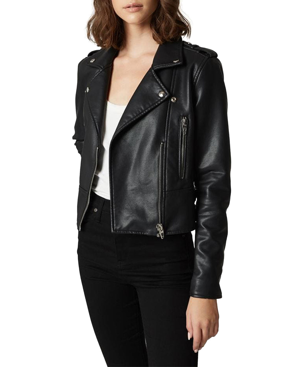 It Takes Two Vegan Leather Moto Jacket | Neiman Marcus