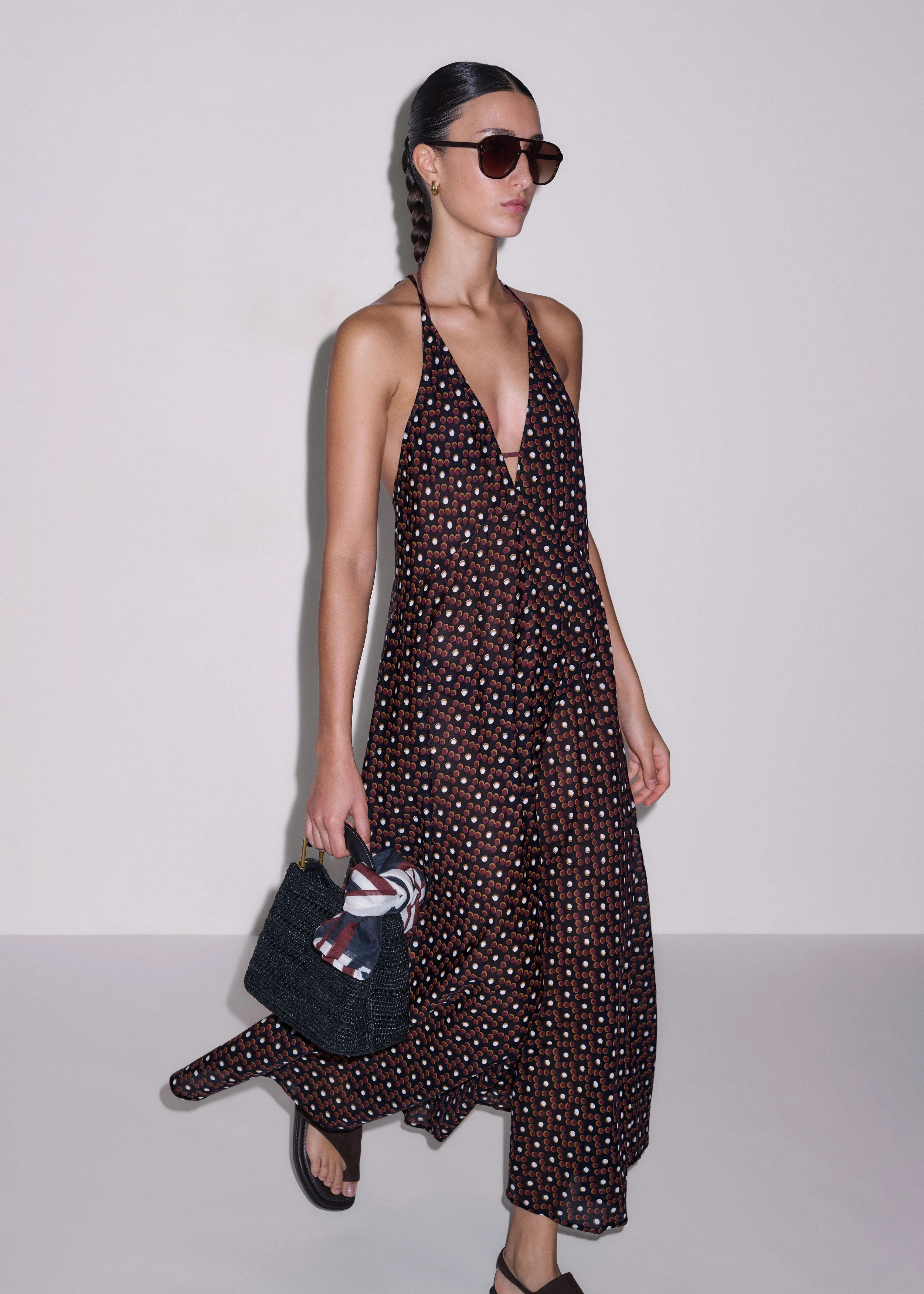 Women's Black Halter Maxi Beach Dress | ME+EM | ME+EM Global (Excluding US)