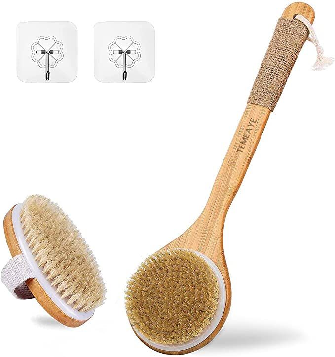 Dry Body Brush,Gentle Exfoliation,Remove Cellulite,Lymphatic Drainage,Slong Brush Can go Straight... | Amazon (US)