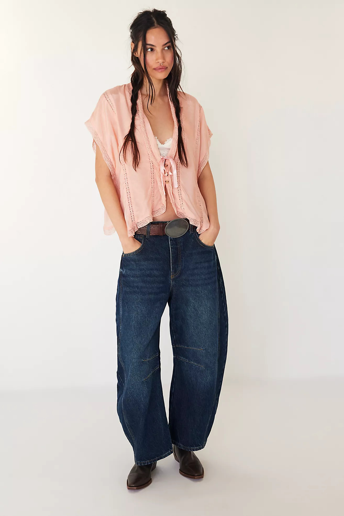 We The Free Good Luck Mid-Rise Barrel Jeans | Free People (UK)