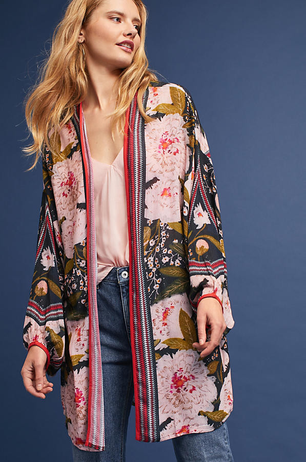 Bordered Floral Kimono | Anthropologie (US)