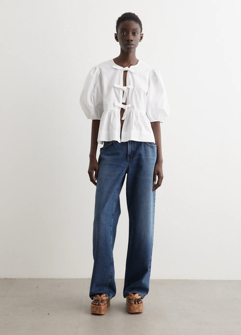 Cotton Poplin Peplum Blouse | Incu