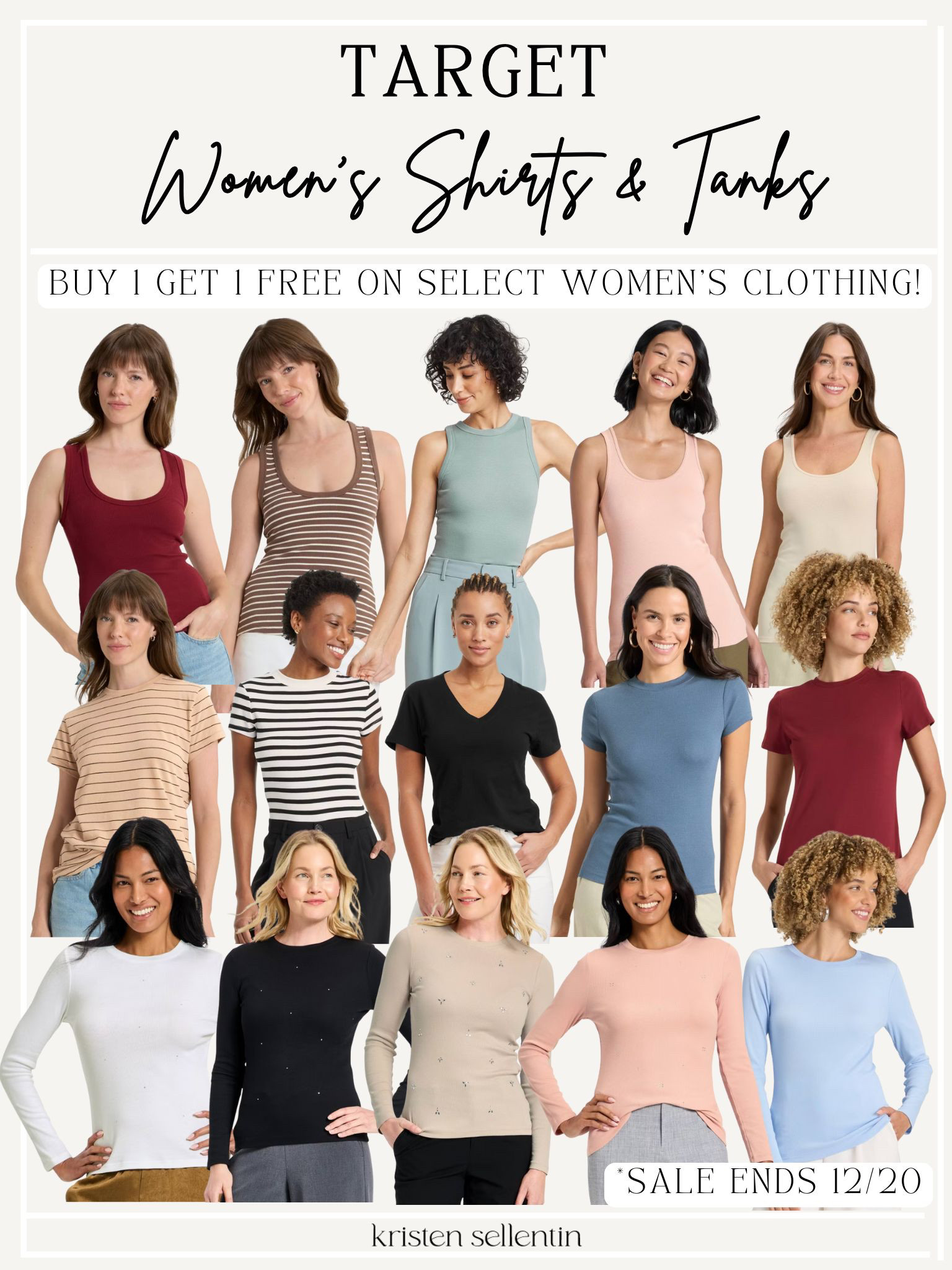 Buy 1 Get 1 Free on Select Women's Shirts and Tanks @ Target! Sale ends 12/20. 

 

#LTKmomlife #LTKSaleAlert #LTKFindsUnder50