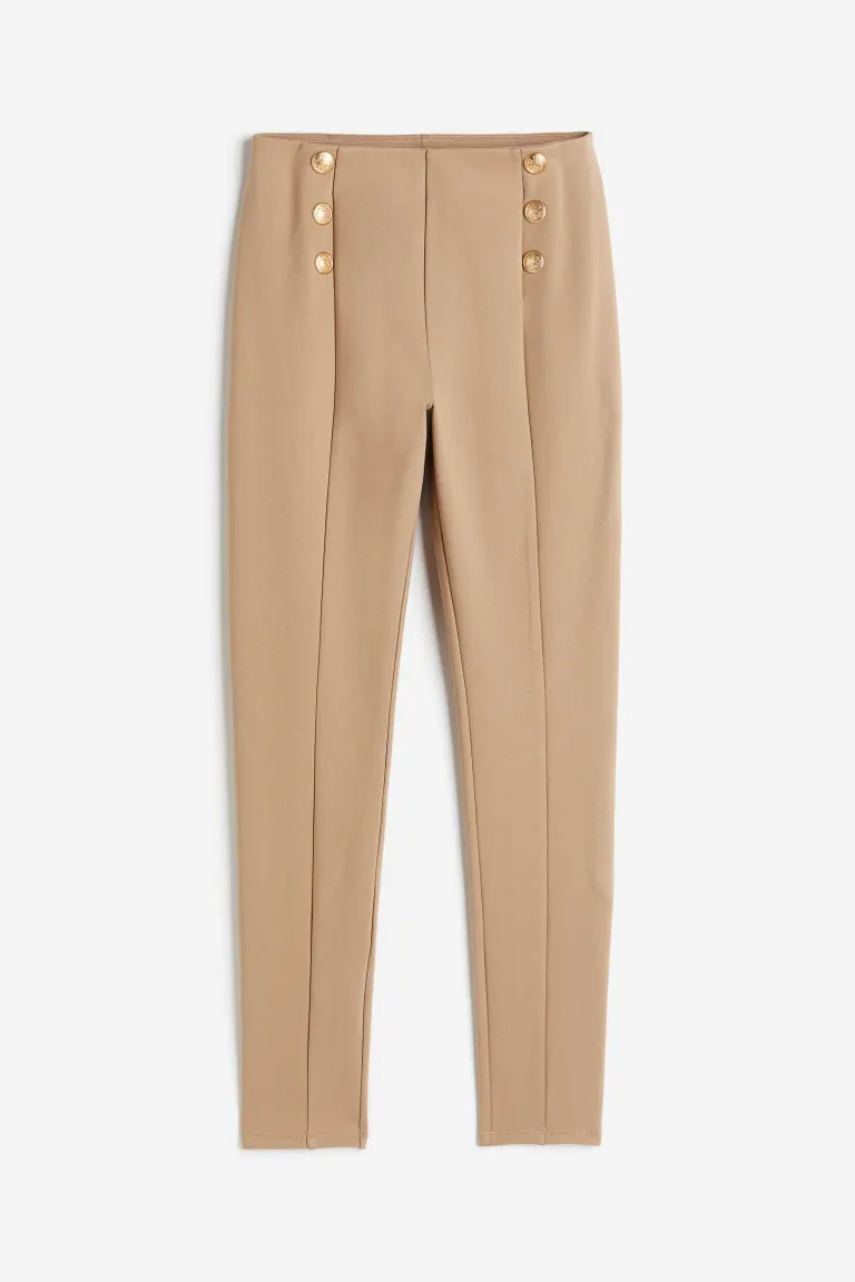 Thick Jersey Leggings - Beige - Ladies | H&M US | H&M (US + CA)