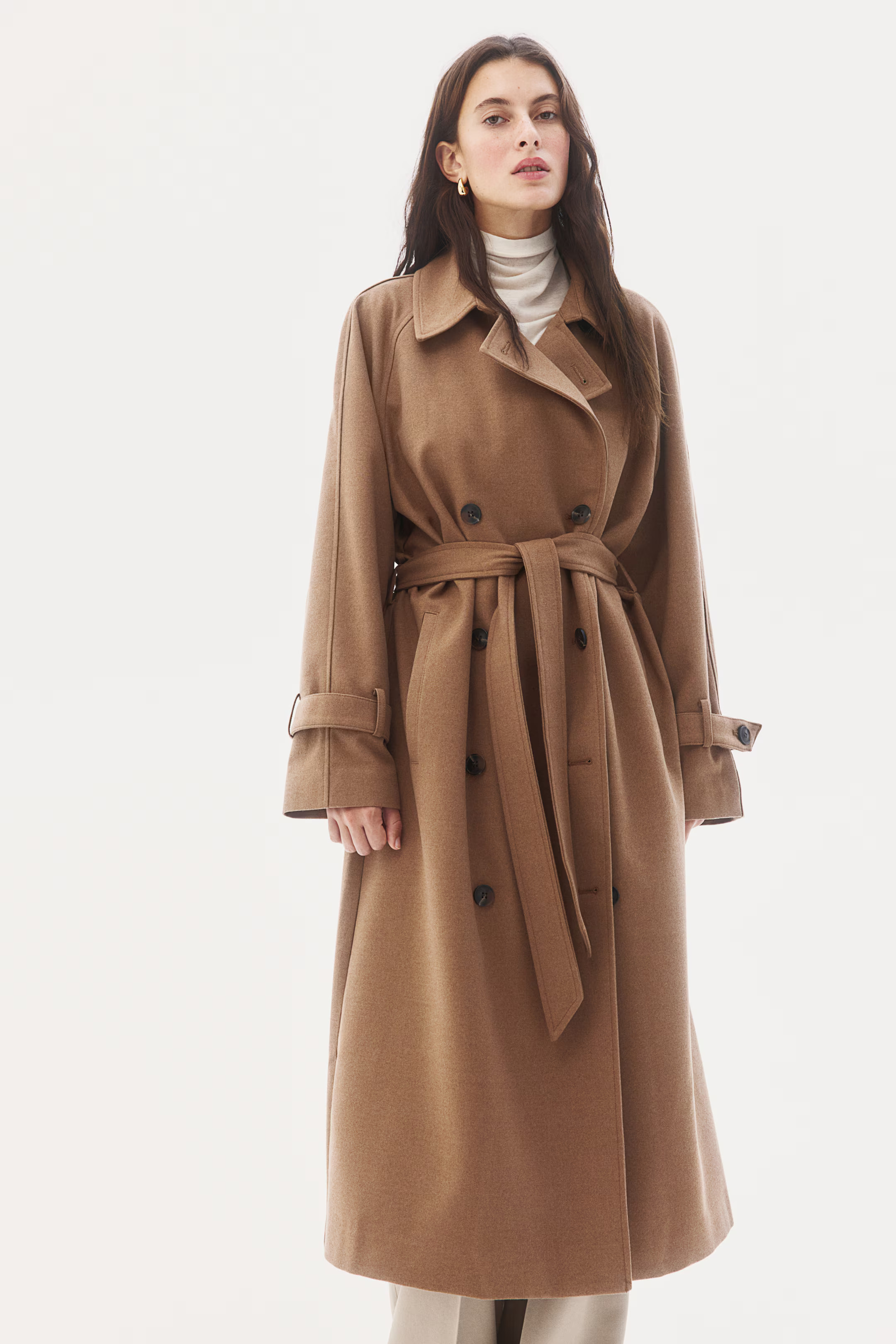 Twill Trench Coat - Dark beige - Ladies | H&M US | H&M (US + CA)