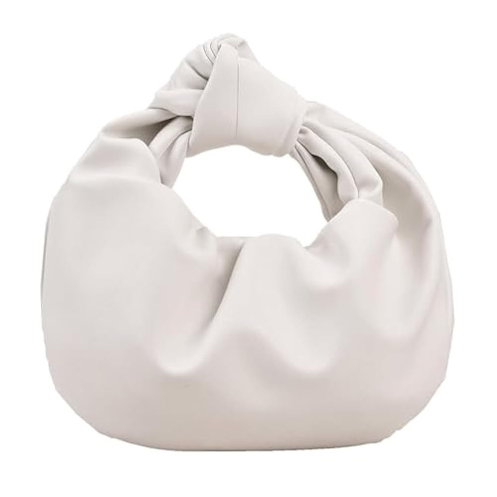 Women's Wrinkled Leather Cloud Shape Knotted Handbag Fashion Y2K Dumpling Underarm Hobo Clutch Pu... | Amazon (US)