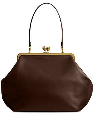COACH Kisslock Large Leather Frame Bag  - Macy's | Macy's