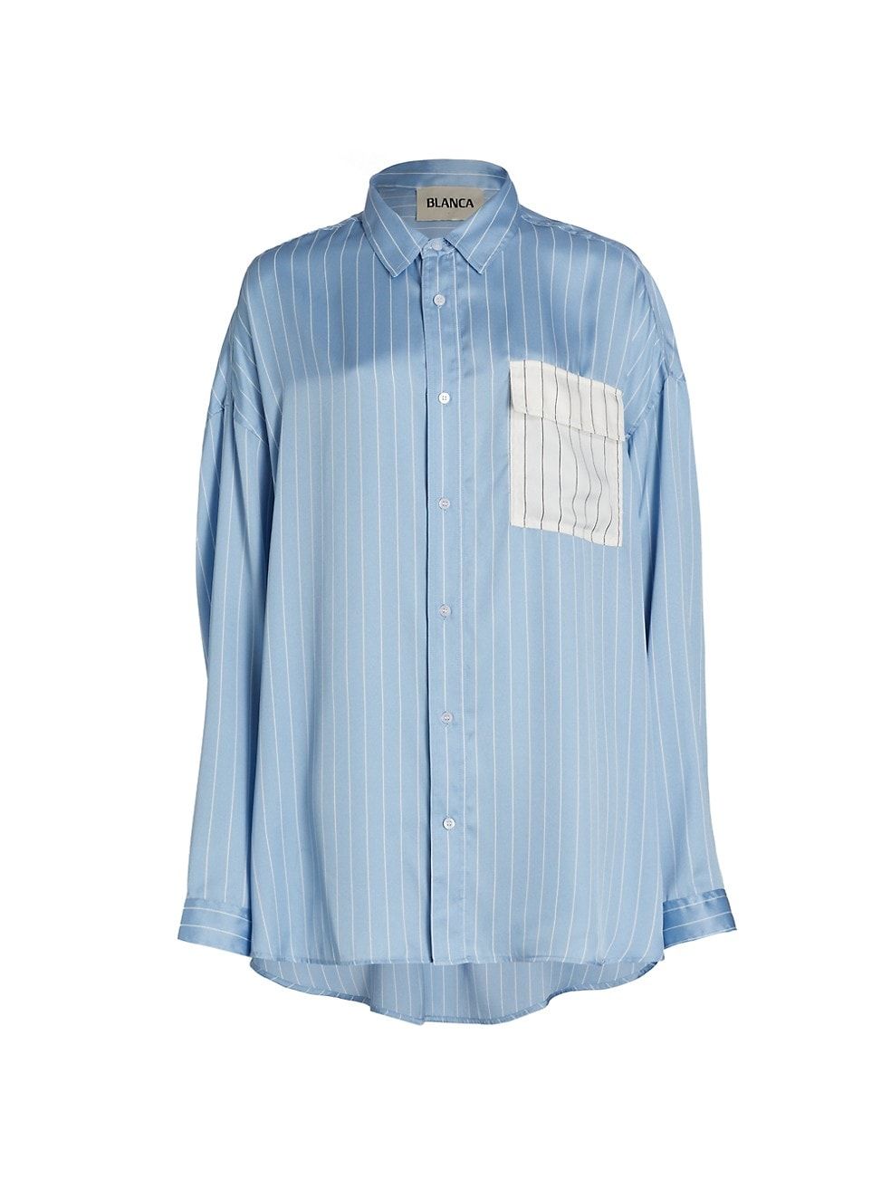 Felicia Satin Pinstripe Oversized Shirt | Saks Fifth Avenue