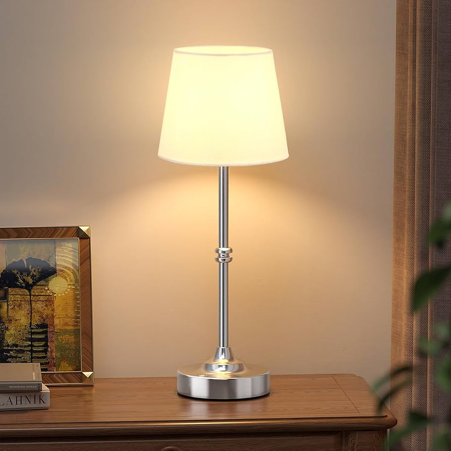Kakanuo Rechargeable Cordless Table Lamp Silver - 1 Pack 4000mAh Battery Operated Lamp, 3000K War... | Amazon (US)