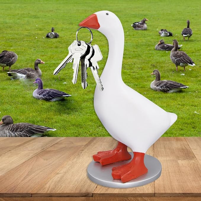 Magnetic Desk Goose Key Holder, 7.28 in Funny Home Desktop Decor Cute Goose Resin Statue Office T... | Amazon (US)