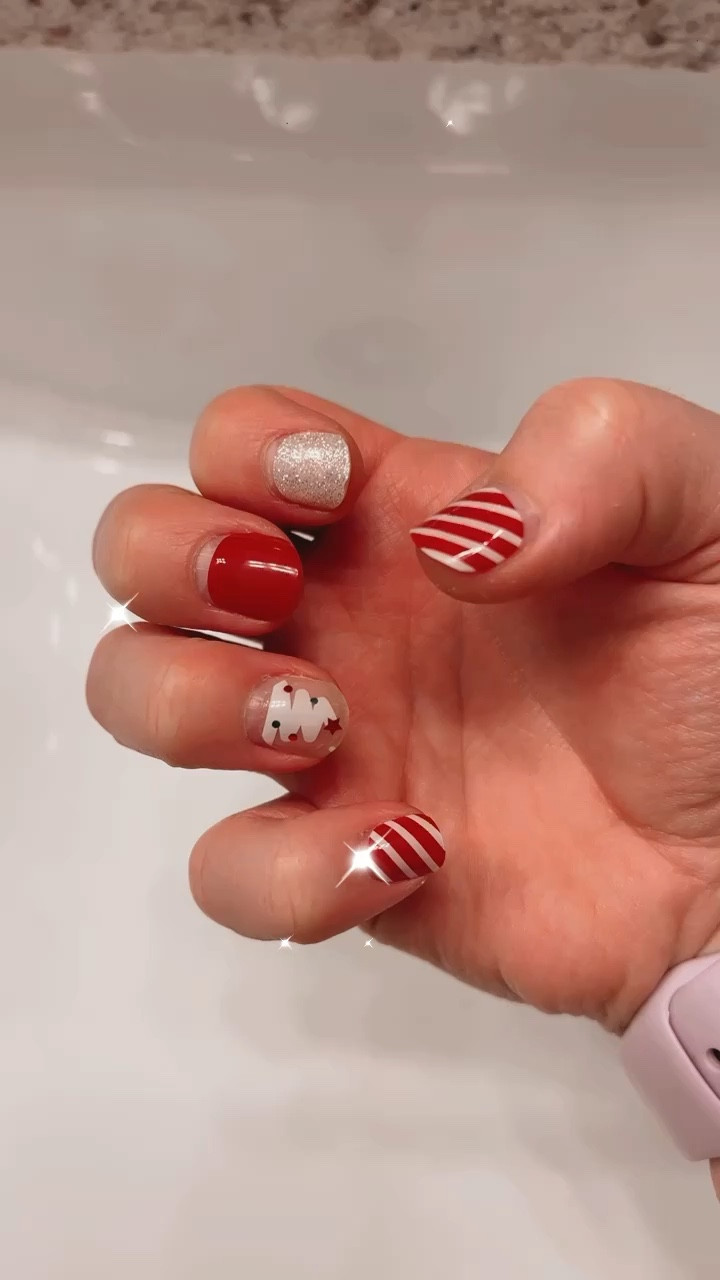 I have gotten so many compliments on my nails the last couple weeks, and this is after two whole weeks of having this set on! They are NOT press-ons! They are gel on my own nails, I did them myself, , and they are my new FAVE!! It’s the Dashing Divas semi-cured gel strips that you apply, cut/file, and then cure under their LED light. I have done three sets of this brand and this point, and I’m obsessed! Grab them from Amazon! So much cheaper and easier than a salon trip!

#LTKHoliday #LTKbeauty