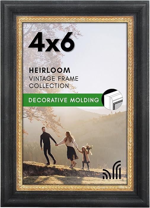 Americanflat Vintage Frames - 4x6 Picture Frame with Elegant Beaded Accents and Shatter-Resistant... | Amazon (US)