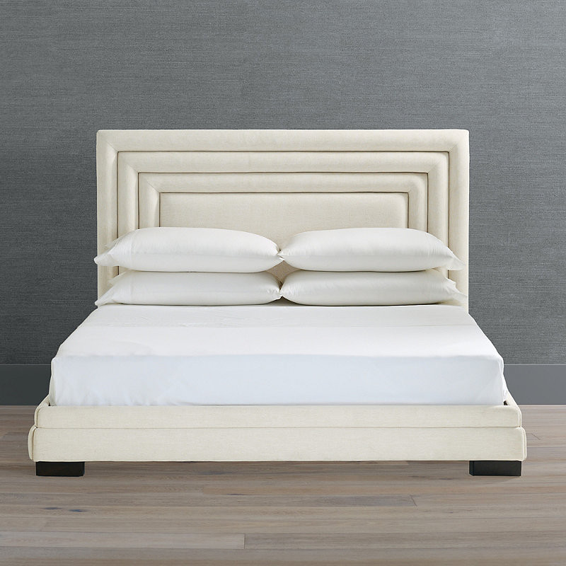 Arwin Upholstered Bed - Snow Crypton Nomad Performance, King - Frontgate | Frontgate