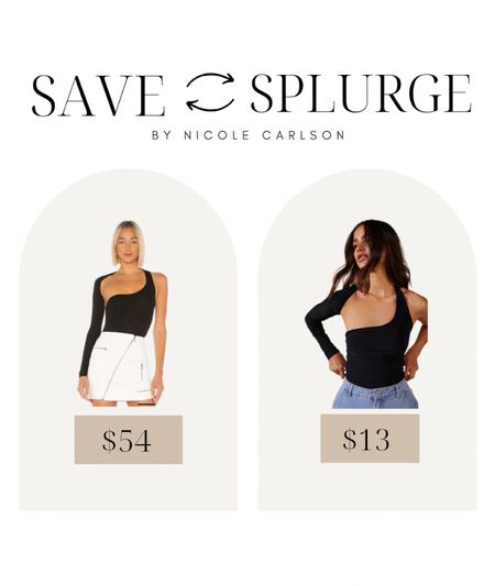 Such a good dupe — almost identical! Splurge or save on these bodysuits one from revolve and one from boohoo! 

#LTKunder50 #LTKSale #LTKstyletip