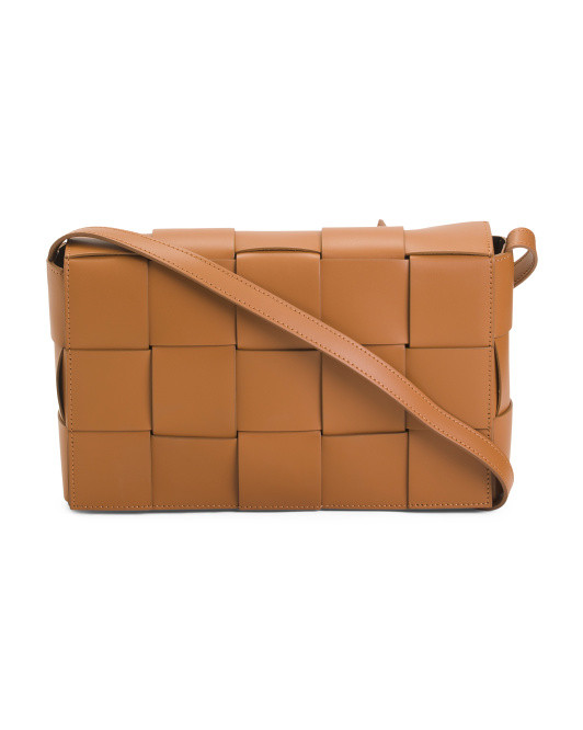 Made In Italy Leather Woven Crossbody | TJ Maxx
