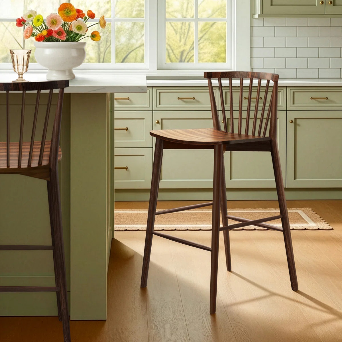 Tybee 25'' Solid Wood Counter Stool | Wayfair North America