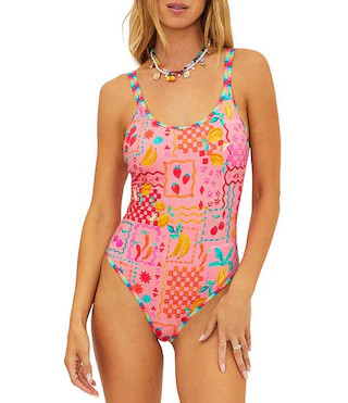 Naomi Passion Fruit Scoop Neck One Piece Swimsuit | Dillard's