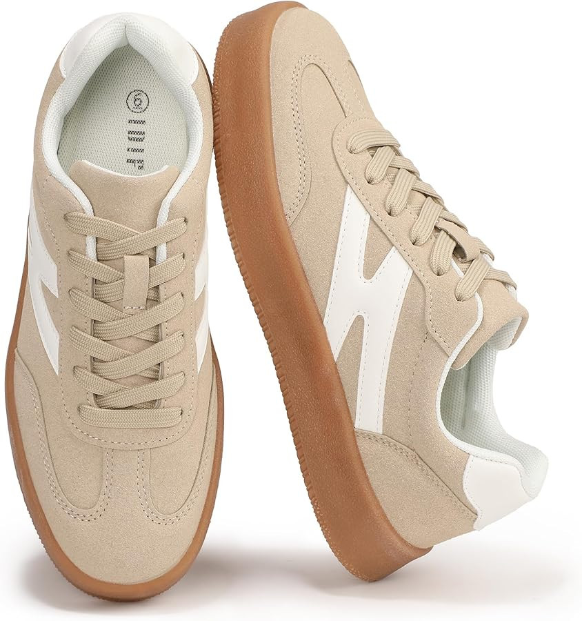 IDIFU Women's Fashion Sneakers Trendy Comfortable Cute Lace-up Shoes Tennis Work Ladies Shoes Cas... | Amazon (US)