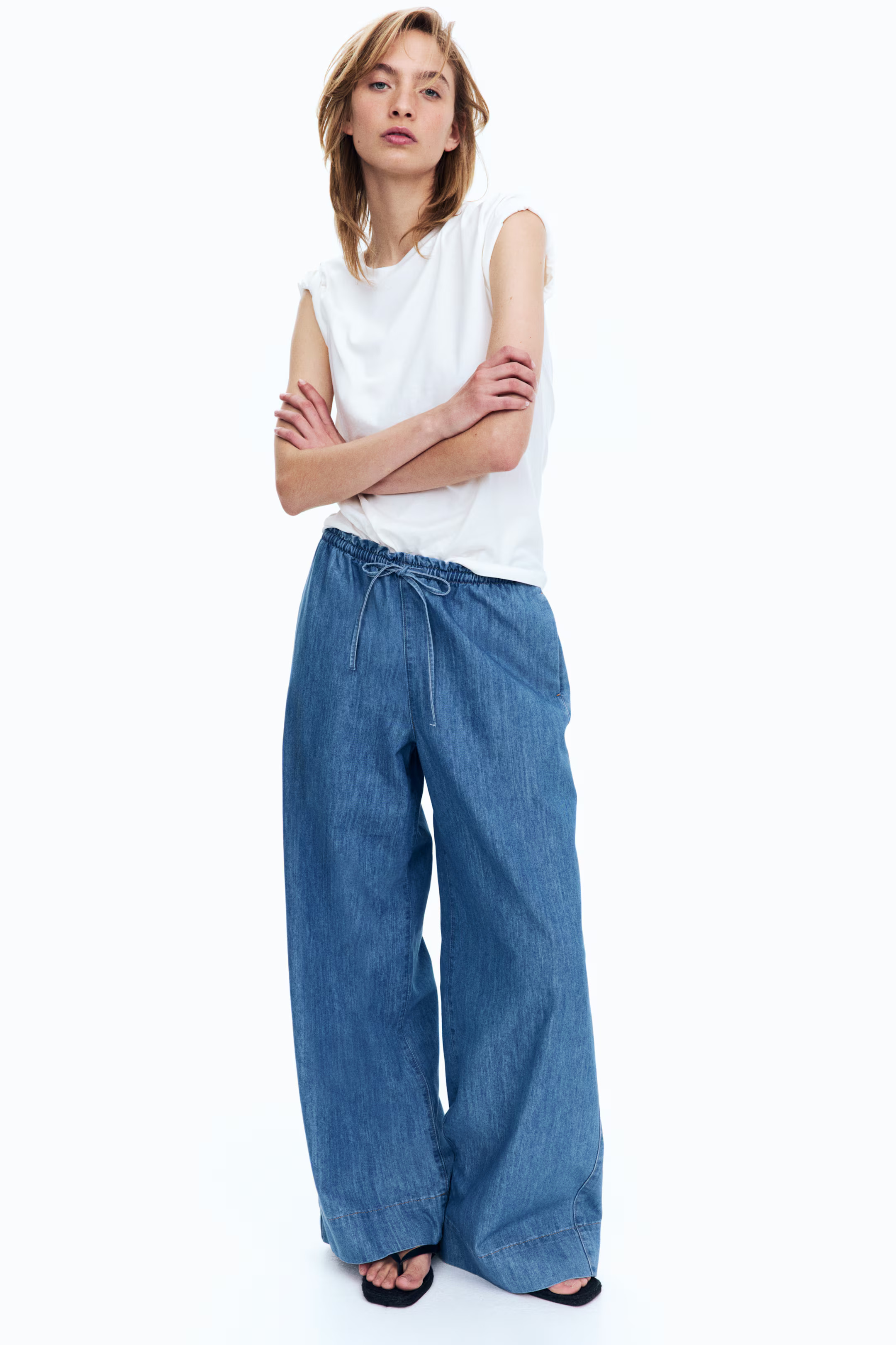 Denim pull-on trousers | H&M (UK, MY, IN, SG, PH, TW, HK)