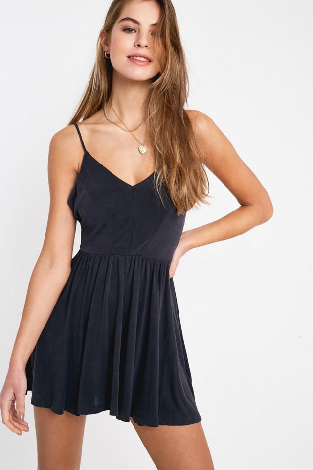 UO Vanessa Cupro Playsuit | Urban Outfitters (US and RoW)