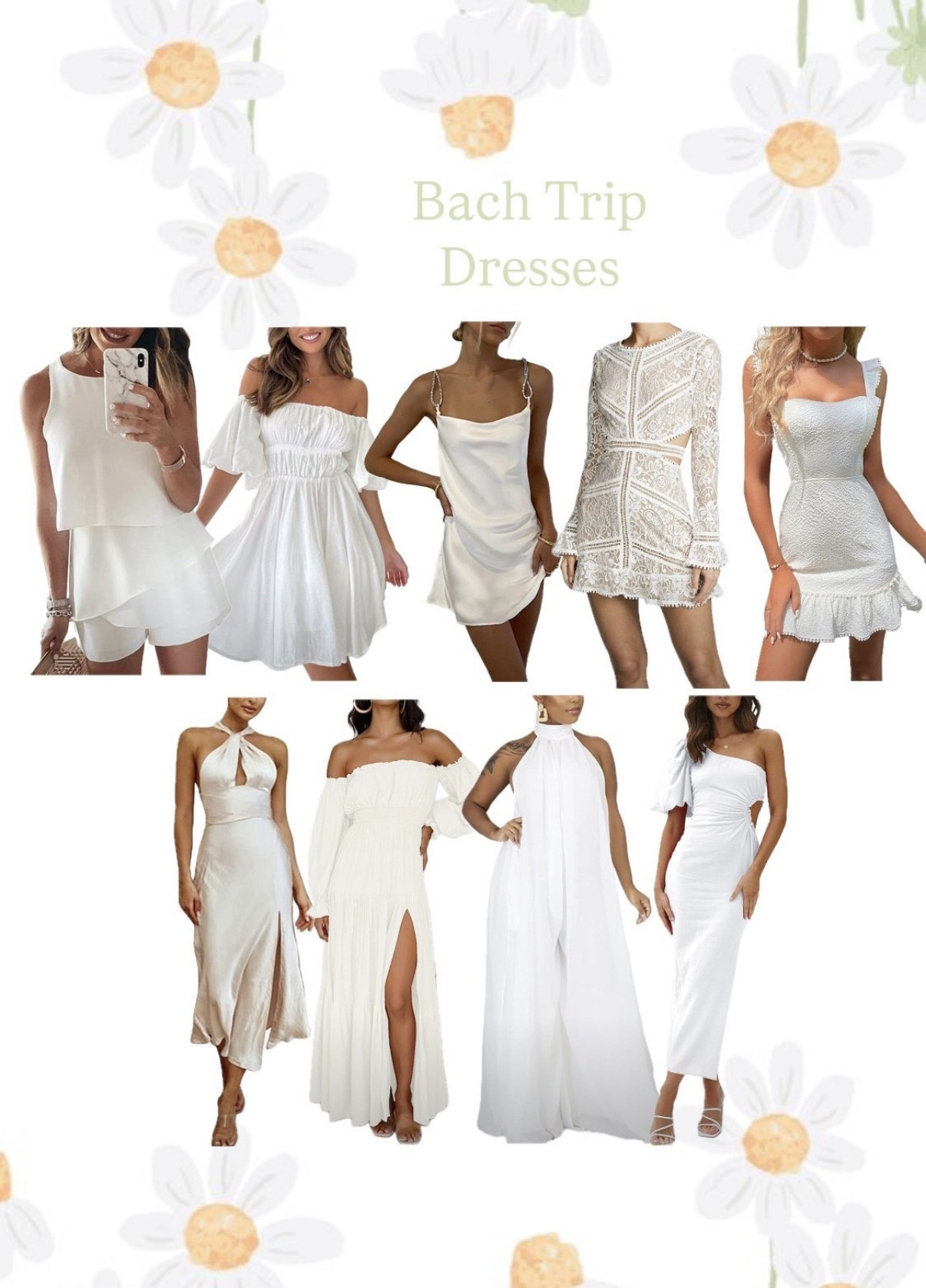 BACHELORETTE TRIP DRESSES 💍 Engagement party, engagement dress, engagement dresses, engagement party dress, engagement party dresses, engagement photos, engagement photo shoot, bridal wardrobe, white dress, white dresses, engagement pictures, formal white dress, formal white dresses, bride, bride to be, 2026 bride, 2026 brides, engagement look, engagement looks, wedding dress, wedding dresses, bridal shower, bridesmaid luncheon, bachelorette, rehearsal dinner, reception, after party,