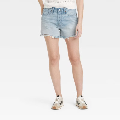 Women's Mid-Rise 90's Baggy Denim Shorts - Universal Thread™ Light Wash 12: Heavyweight Cotton,... | Target