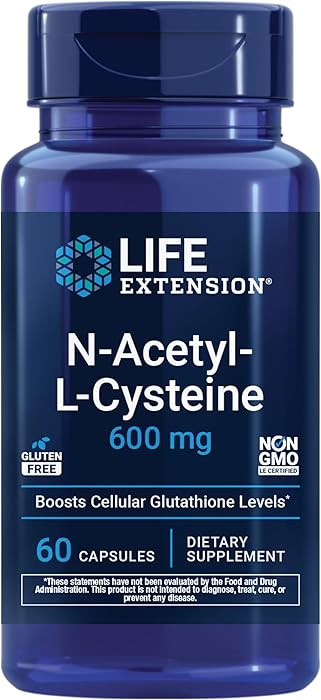 Life Extension N-Acetyl-L-Cysteine (NAC), Immune, Respiratory, Liver Health, NAC 600 mg, Potent a... | Amazon (US)