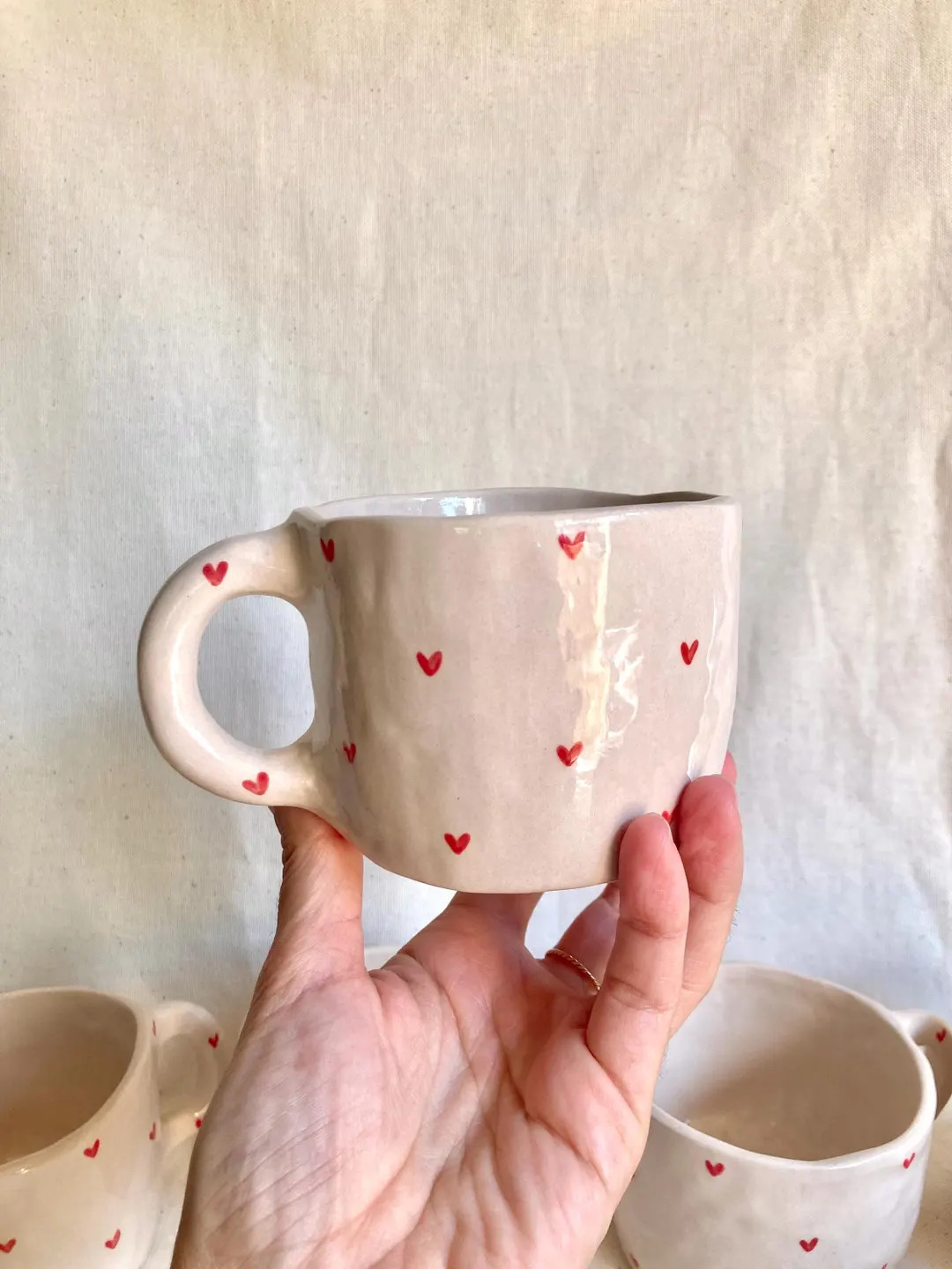 Keramikbecher - handgefertigter Keramikbecher - handgefertigter Becher - Herzbecher - handgeferti... | Etsy (US)