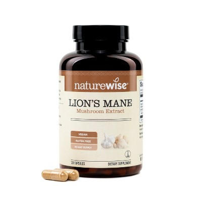 NatureWise Lions Mane Mushroom Supplement - Organic Lions Mane Mushroom Extract 1200mg - 360mg Beta Glucans 120 Count | Target