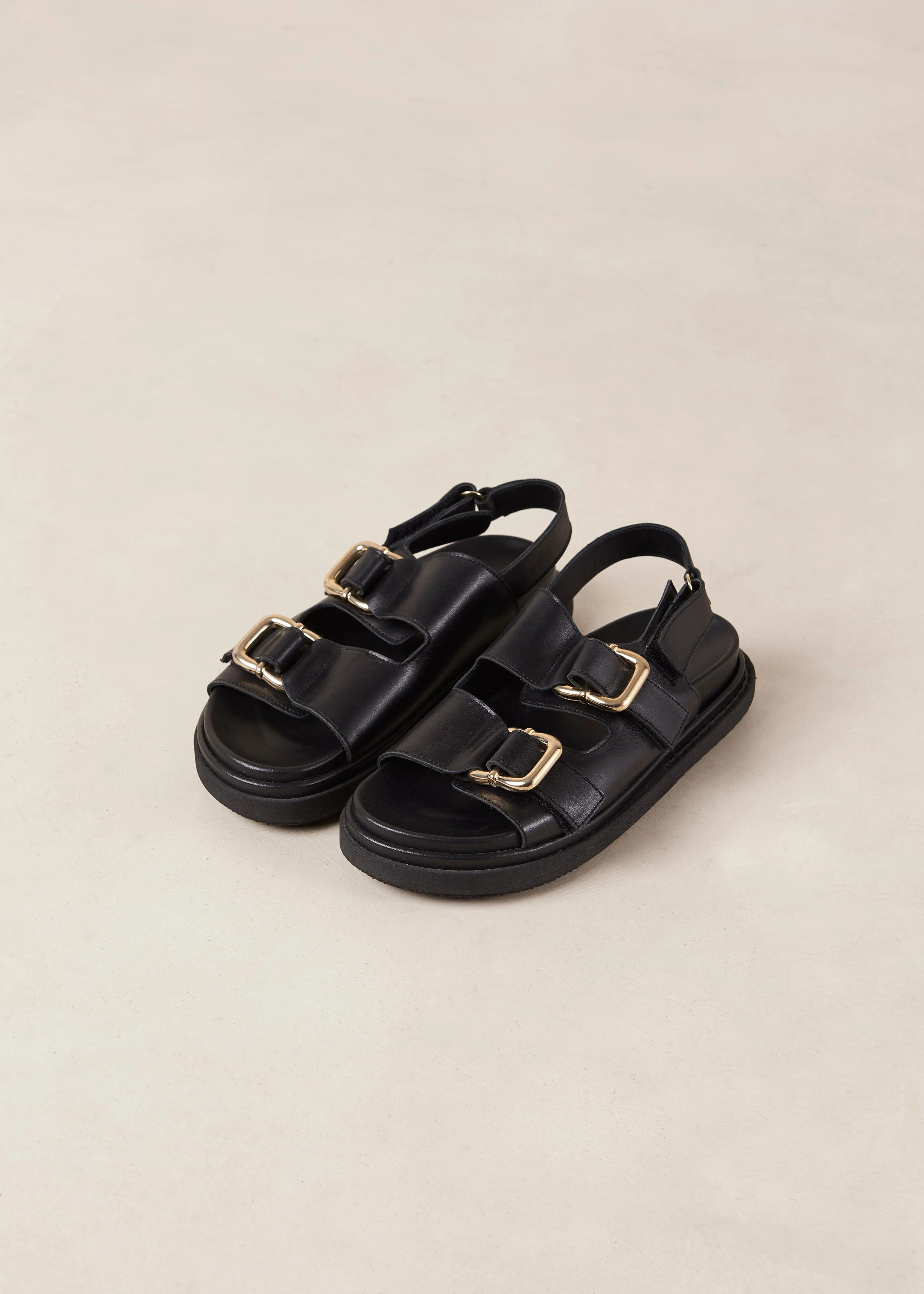 Harper - Black Leather Sandals | ALOHAS | Alohas FR