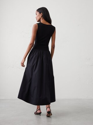 Ruched-Bodice Midi Dress | Banana Republic Factory