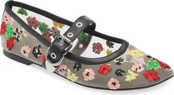 Flowerworks Mesh Mary Jane Flat (Women) | Nordstrom