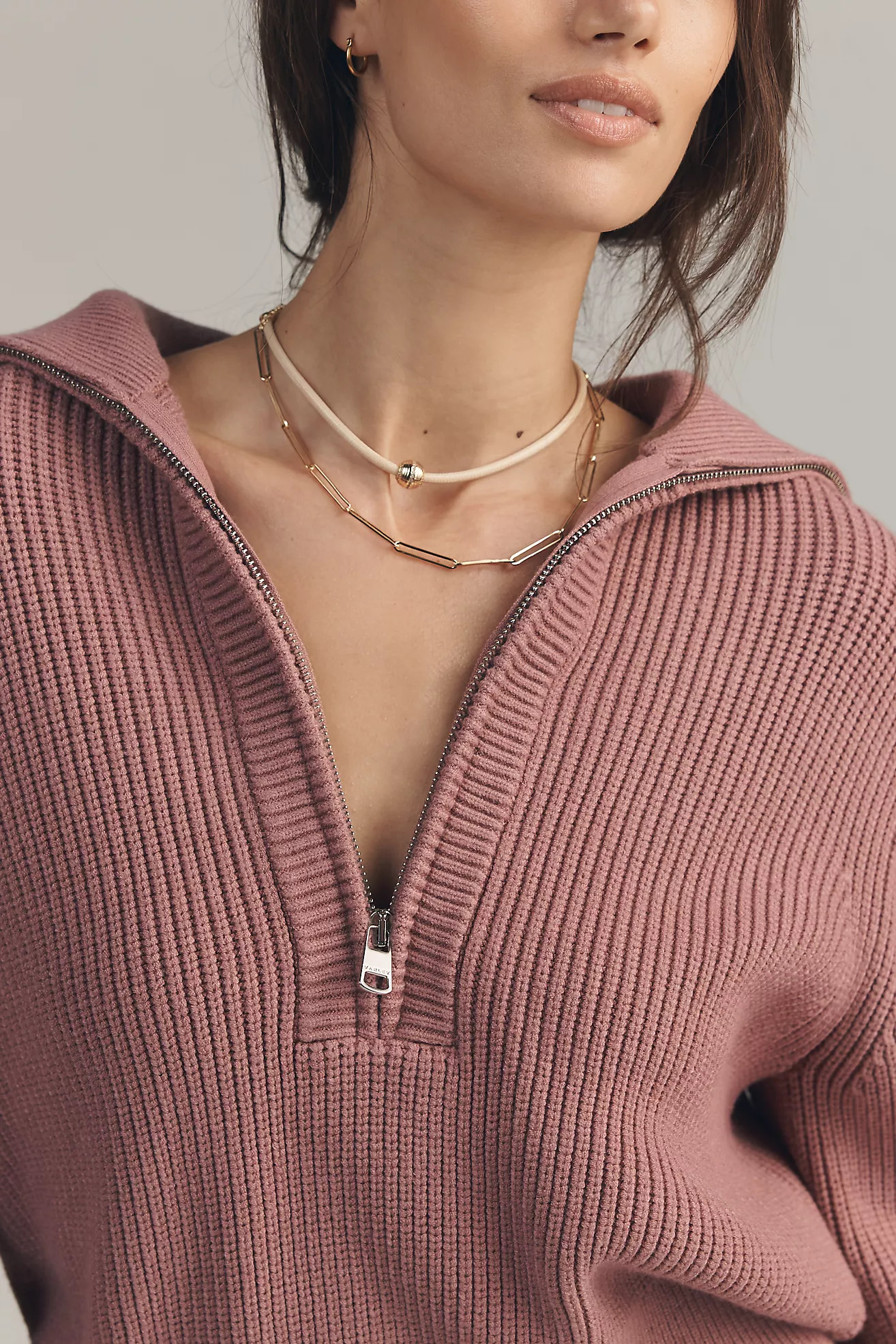 Varley Maura Half-Zip Rib Knit Sweater | Anthropologie (US)