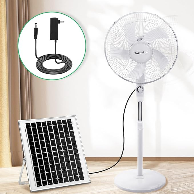 Blosssound 16 Inch Portable Solar Floor Fan Rechargeable Oscillating Standing Pedestal Fan with S... | Amazon (US)
