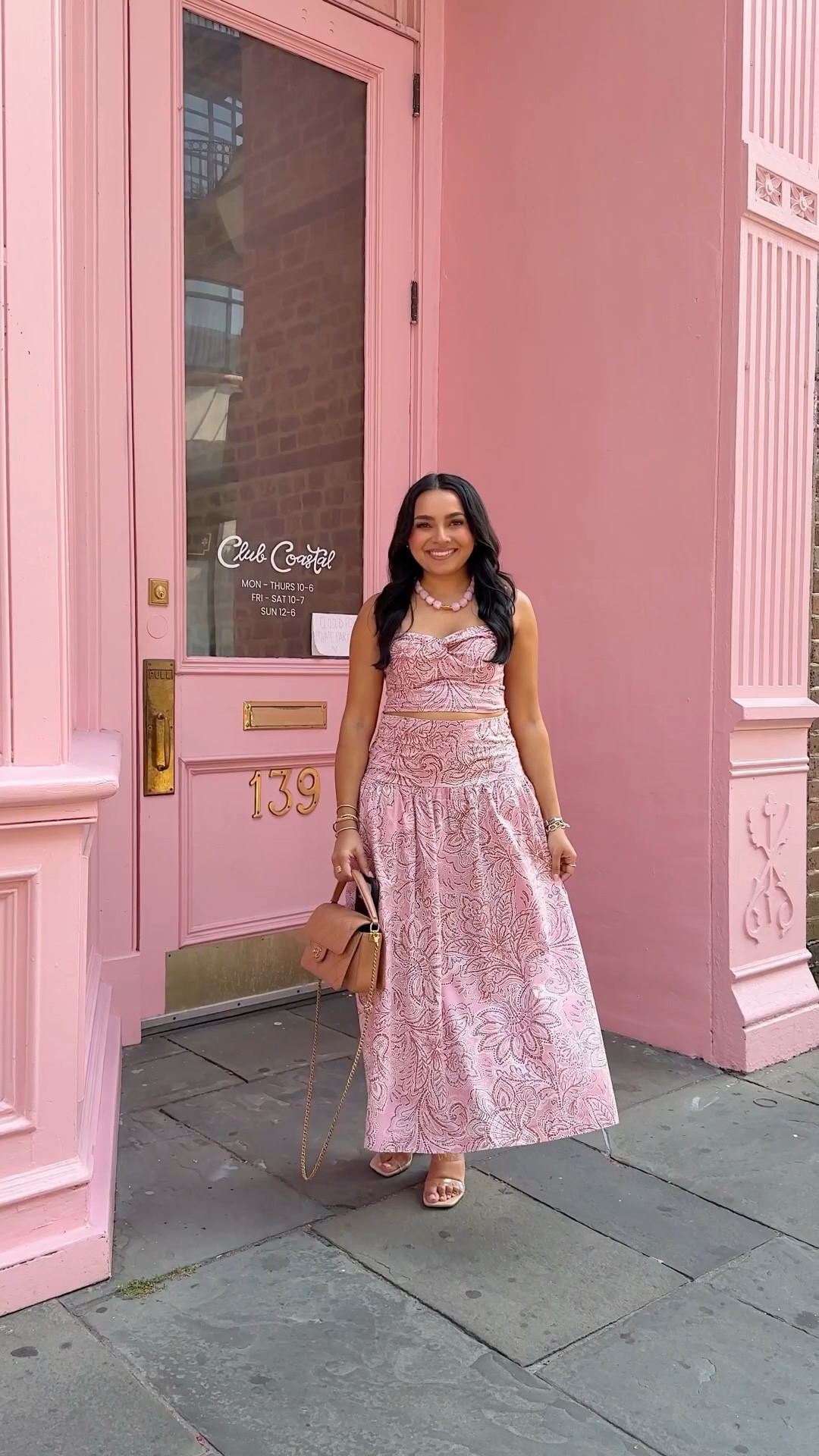 Pink paisley top size xs petite TTS
Pink midi skirt size 0 regular - i sized down a size in the regular length, also comes in petite!
Clear heels size 5 TTS
White cardigan size small TTS

#LTKootd #LTKPetite #LTKSaleAlert