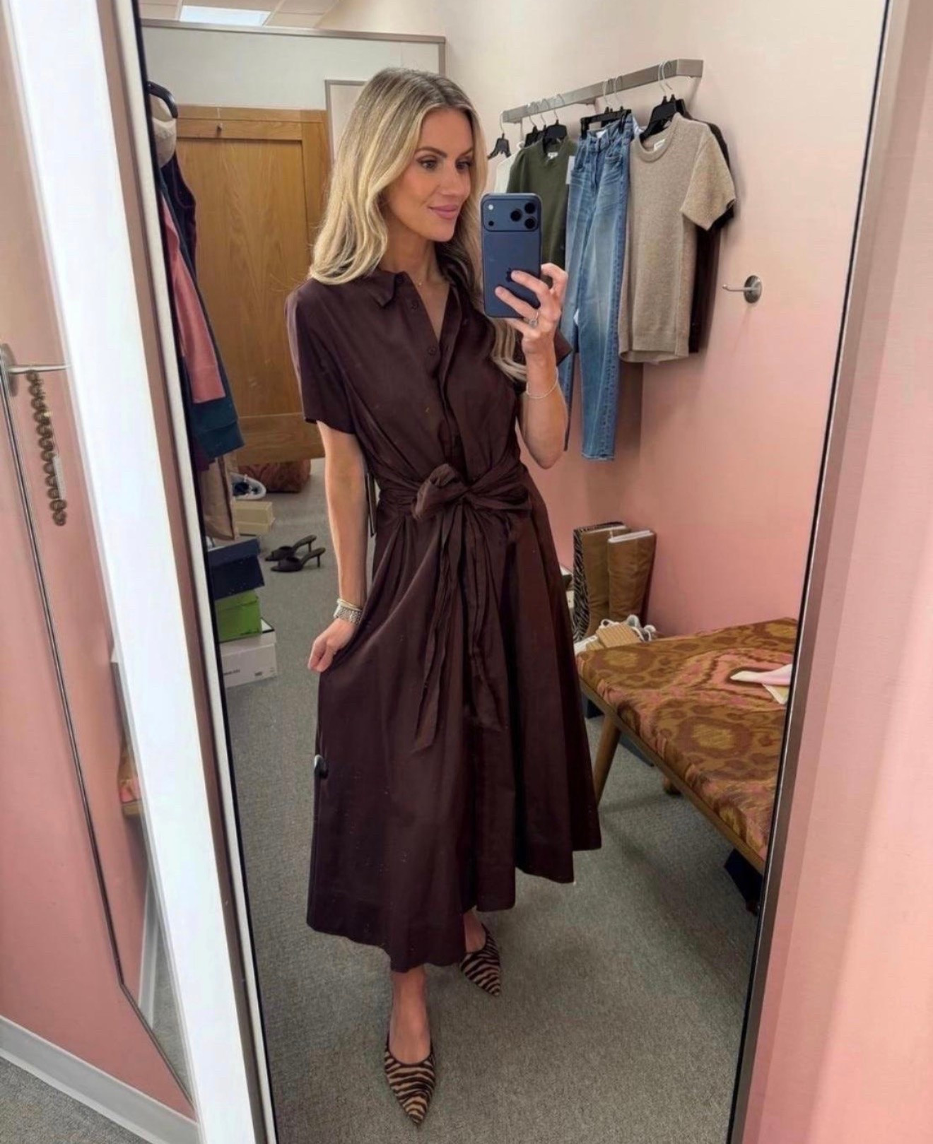 Chocolate brown is everywhere this season & this dress has to be one of my favorites! 100% cotton and perfect for fall!

#LTKootd #LTKSeasonal