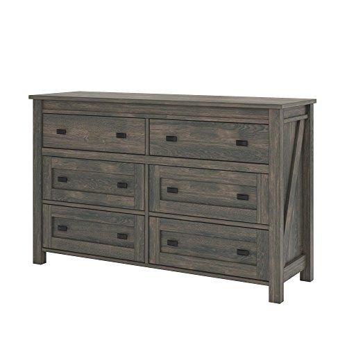 Ameriwood Home Farmington, 6 Drawer Dresser, Weathered Oak | Amazon (US)