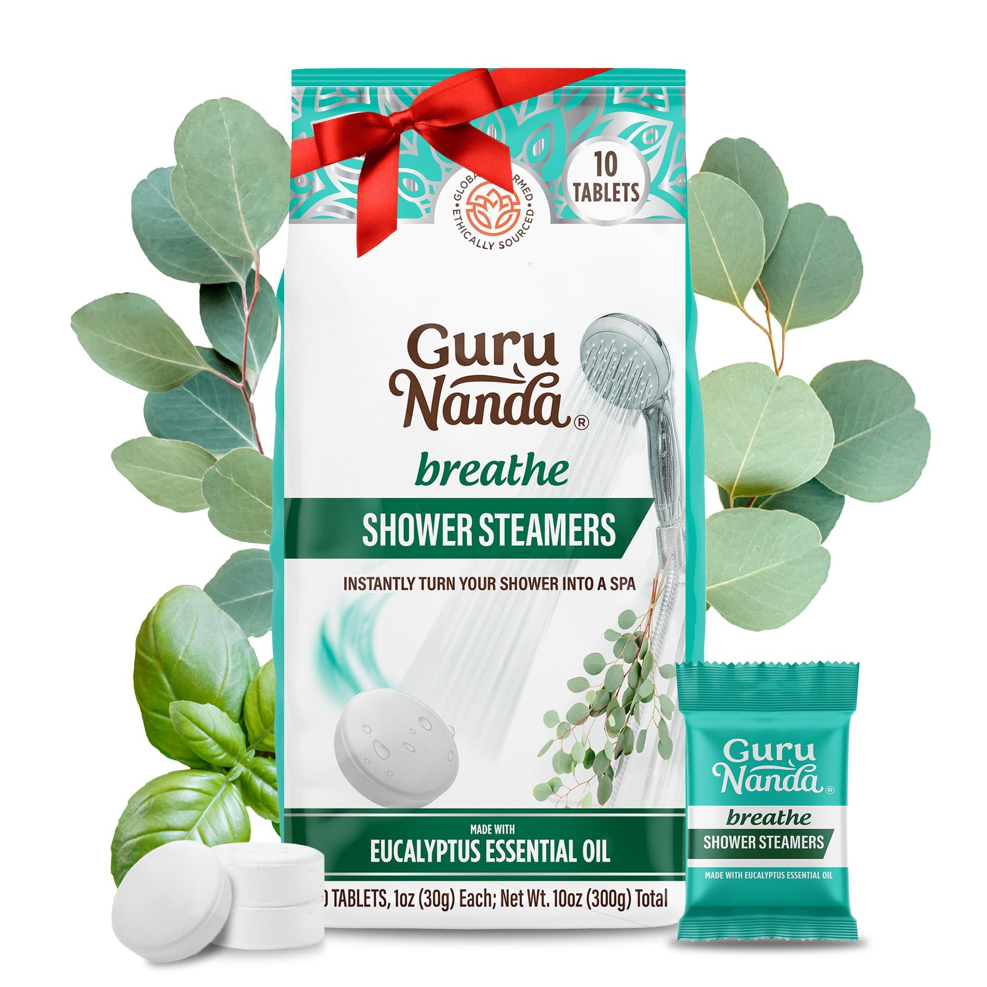 GuruNanda Breathe Shower Steamer Tablets (Pack of 10) - 100% Natural Eucalyptus Essential Oil hel... | Amazon (US)