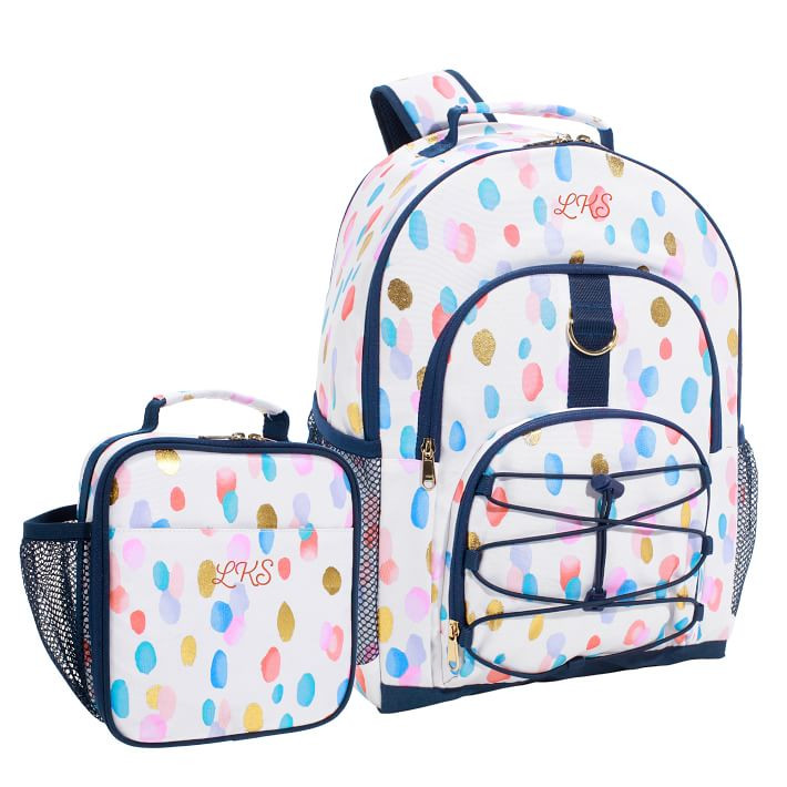 Metallic Multi Rainbow Drops Backpack & Lunch Box Bundle | Pottery Barn Teen
