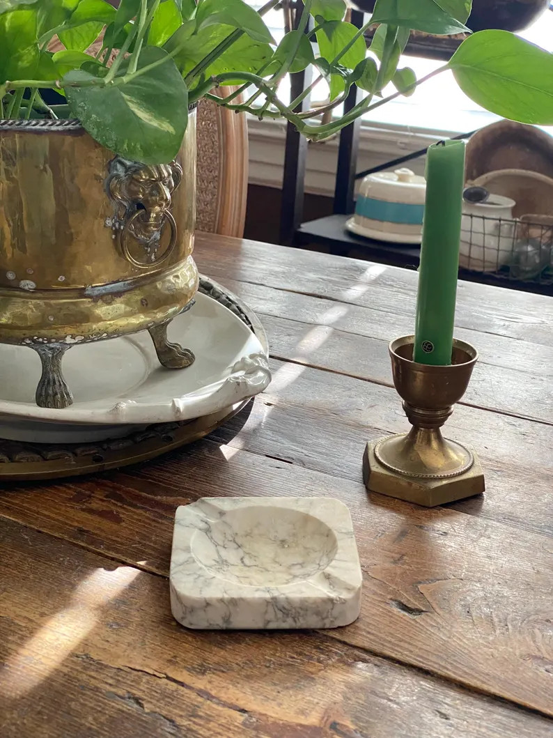 Vintage Nora Fenton Italian Alabaster Ashtray, Home Bar Decor | Etsy (US)