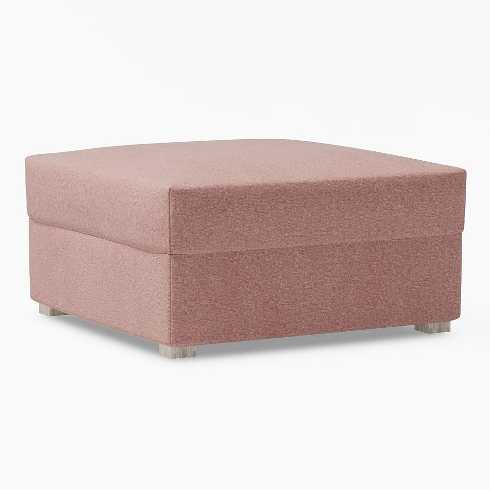 Burnett Storage Ottoman, Rustic Chenille Misty Rose | Pottery Barn Teen