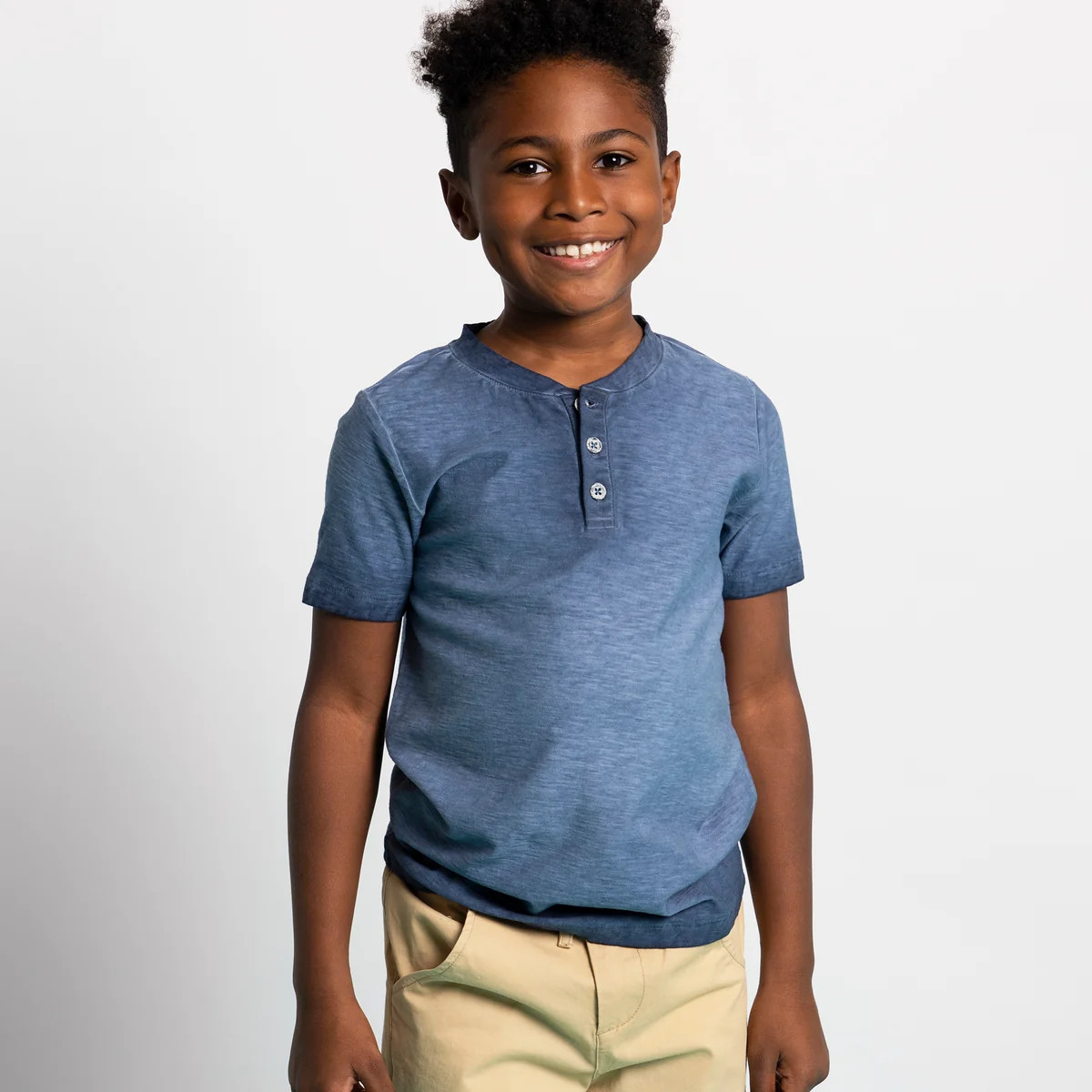 KIDPIK Boys Cotton Short Sleeve Button Henley, Size: 2T - M (10) | Kidpik Basics