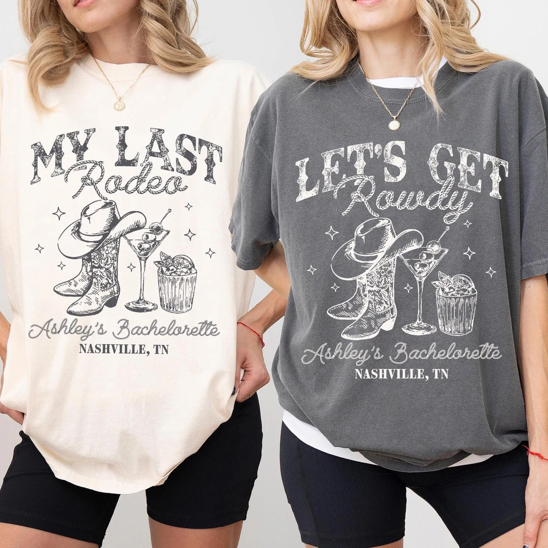 Custom Last Rodeo Bachelorette Shirts, Nashville Bachelorette Shirts, Austin Cowgirl Bachelorette... | Etsy (US)