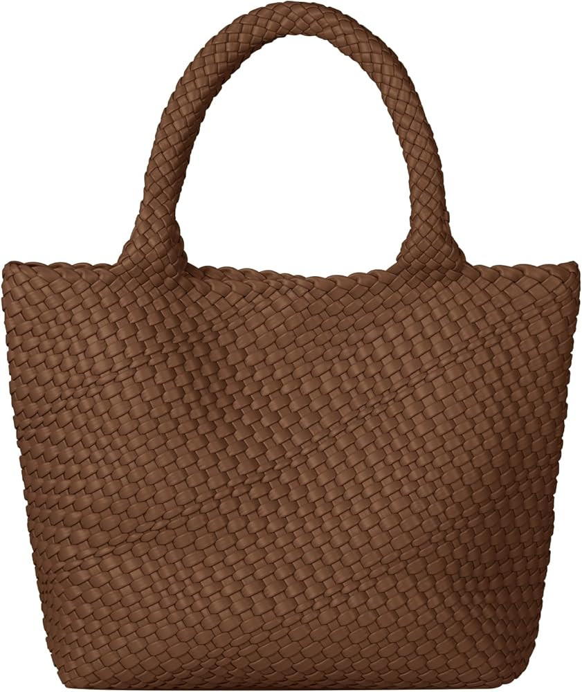 Woven Leather Shoulder Laptop Tote Bag Slouchy Luxury Handbags Trendy Lightweight Large Purses Sa... | Amazon (US)