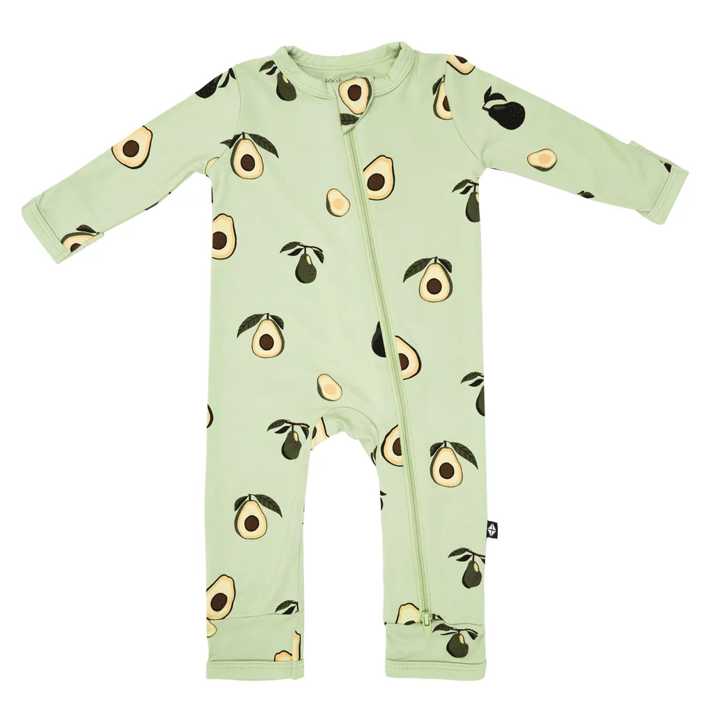 Zippered Romper in Avocado | Kyte Baby