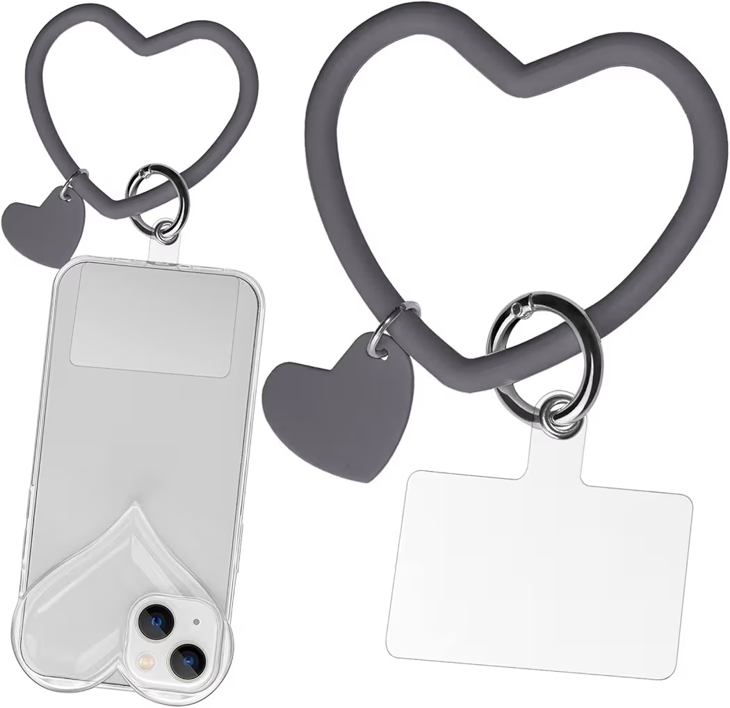 Silicone Heart Loop Lanyard, Cell Phone Hand Wrist Strap with Key Chain Holder, Universal for Pho... | Amazon (US)