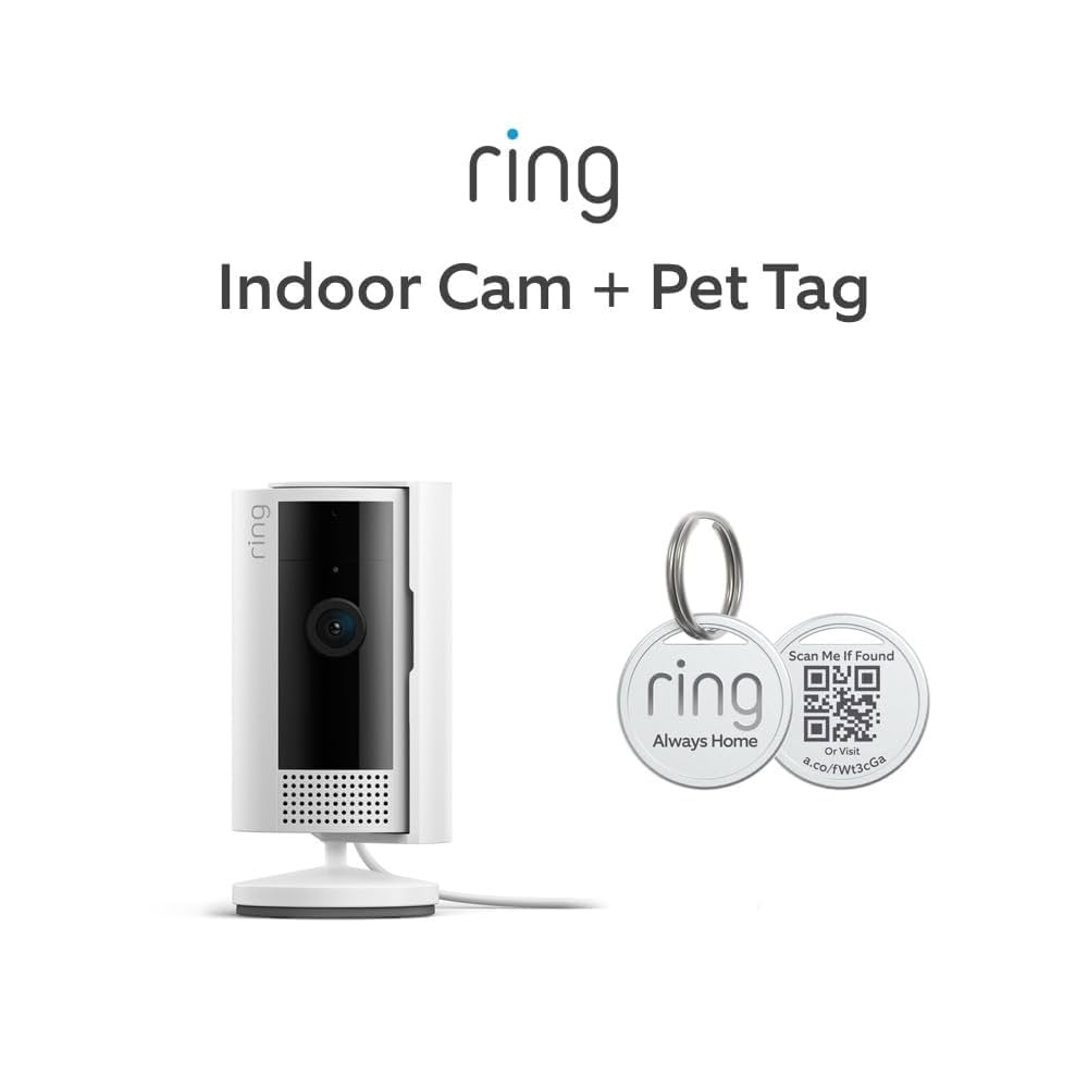 Ring Indoor Cam (2nd Gen), White with Ring Pet Tag | Amazon (US)