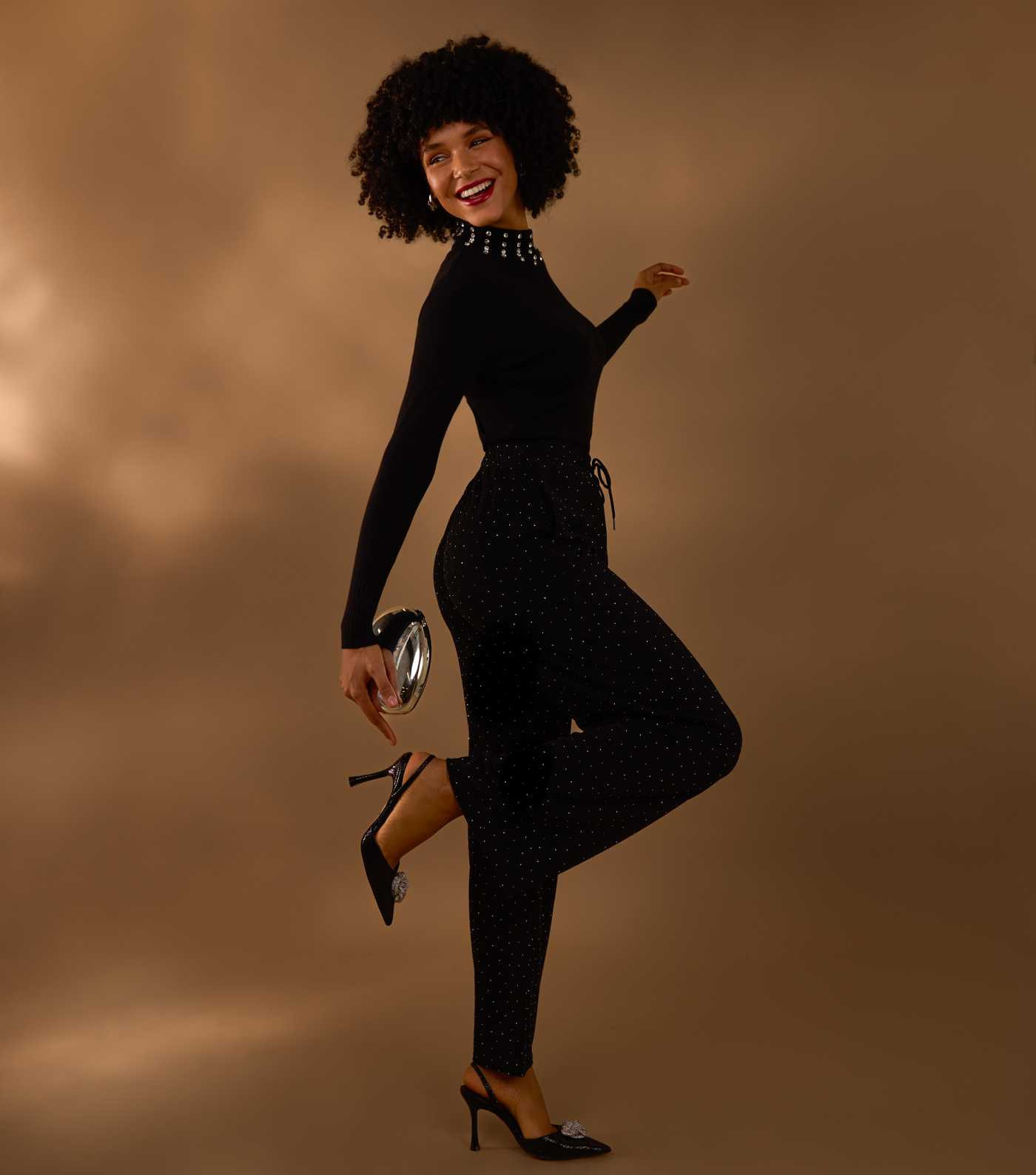 Blue Vanilla Black Diamante Embellished Trousers | New Look | New Look (UK)