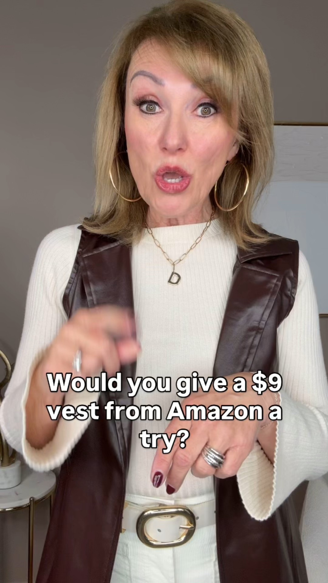 As a stylist, I shop in every store at every price point. I truly believe that you can find at least one great piece in every store.  So, while I have my favorite stores, I am open to anything and everything. I love the “hunt” for great pieces, especially for my clients. If you work with me, I’ll do my best to find the best pieces that suit your style, no matter your budget.

So, how did the $9 vest from Amaon turn out?  I’d say it was “OK”.  No one will confuse it with a “luxury” piece, but it’s not bad! (It’s now $16)

Am I keeping it?  Yes I am! I will find way to style it and a place to wear it. I am always up for the challenge!

If you’re looking for style advice that’s more than one dimensional, follow me here on LTK.

And, you can shop my look!


#LTKStyleTip #LTKSeasonal #LTKOver40